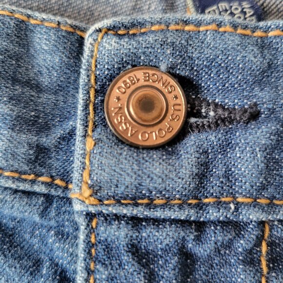 Vintage US Polo Assn Men’s Sz 36 Jean Shorts, Y2K Denim Baggy Carpenter Shorts - Picture 9 of 13